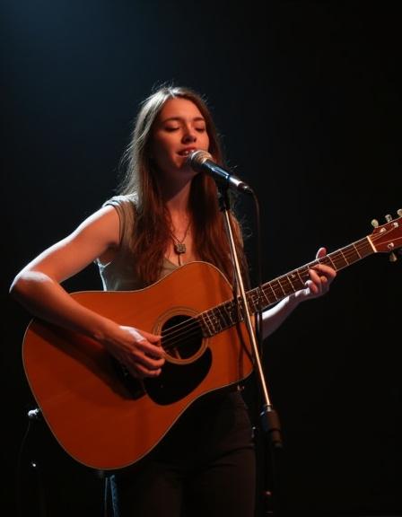 Student performing on stage